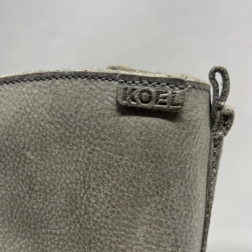 Koel Gray Leather Fur Lined Knee High Boots‎ Girls Size 35EU 4.5US
